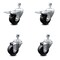 Service Caster 3 Inch Soft Rubber Wheel Swivel 1/2 Inch Stem Caster Total Lock Brake SCC, 2PK SCC-TSTTL20S314-SRS-121315-2-S-2 - alternate 1